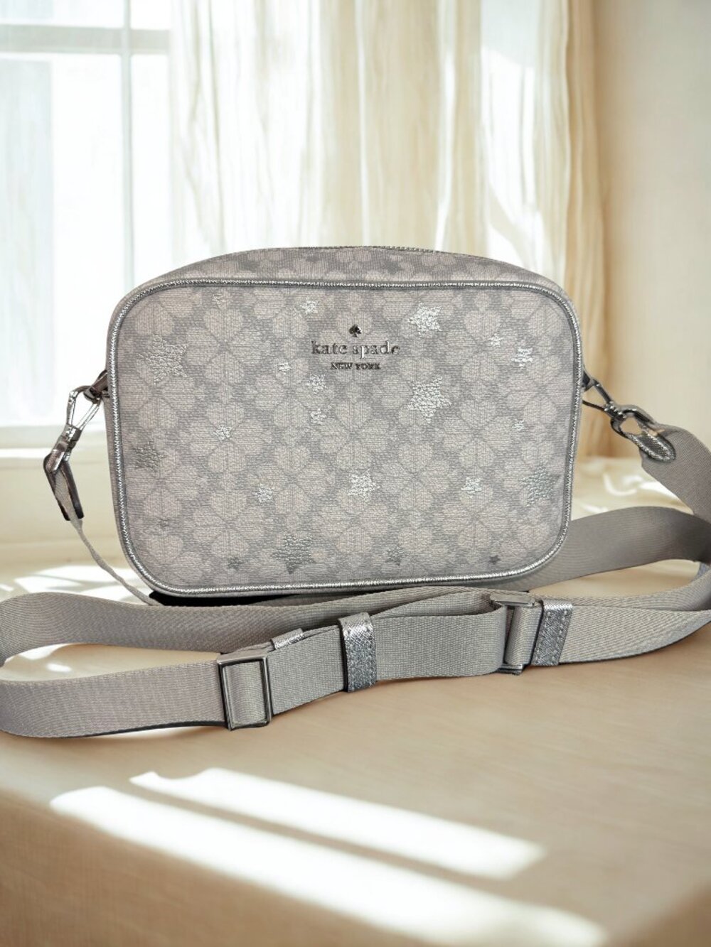 Kate Spade Spade Flower Monogram Star Print Camera Crossbody Bag
